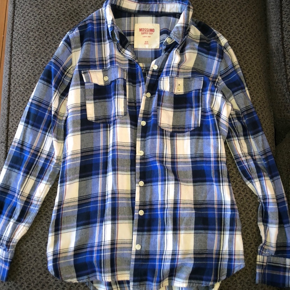Blue and white plaid